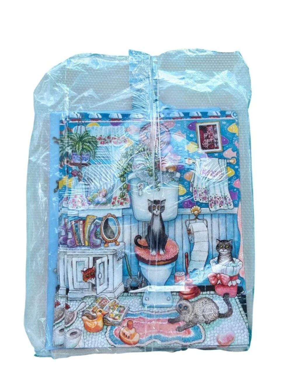 VINTAGE New Leanin’ Tree 6-Pack Birthday Cards + ✉ BATHROOM‎ CATS Humor Kittens